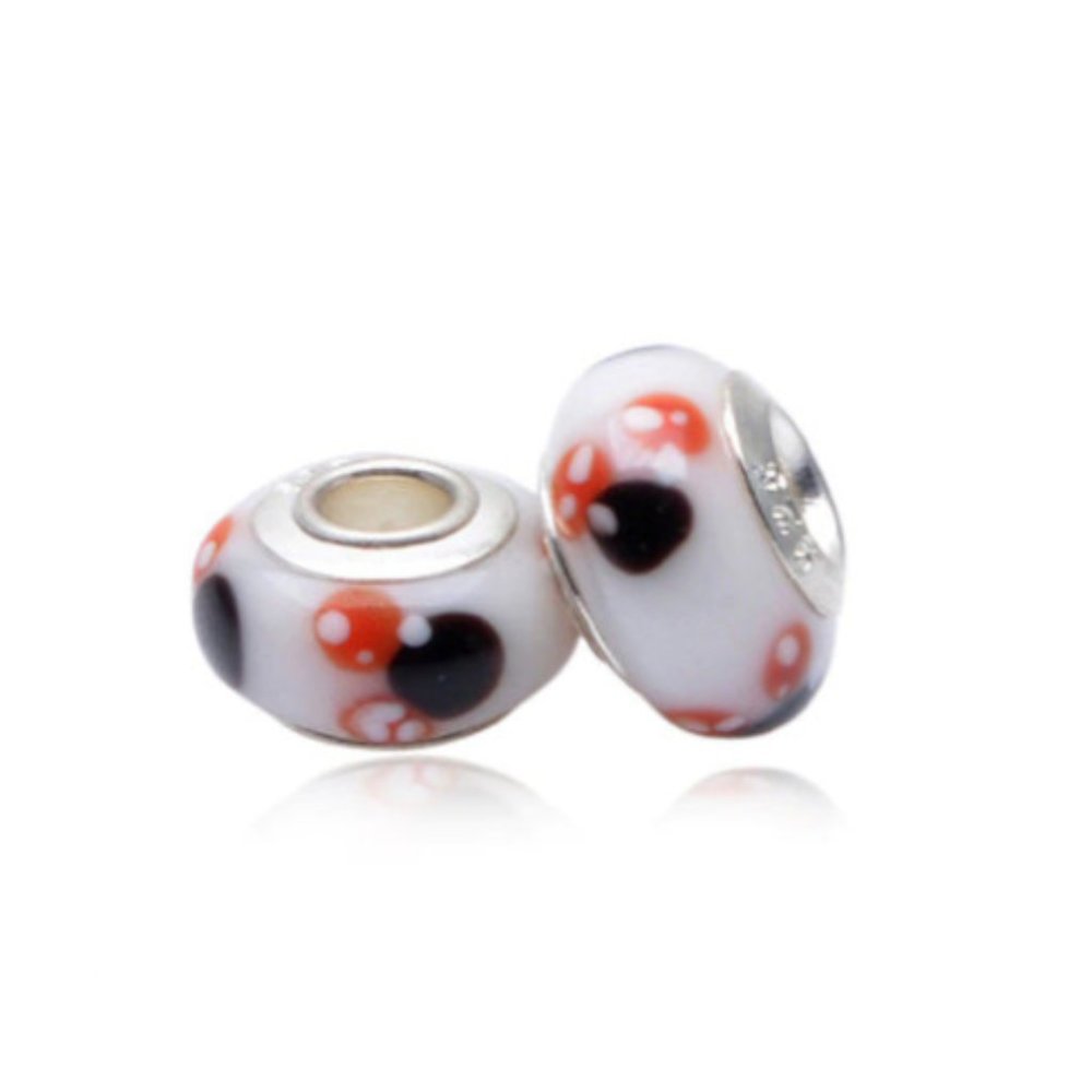 925 Sterling Silver Minnie Mouse Murano charm Bead